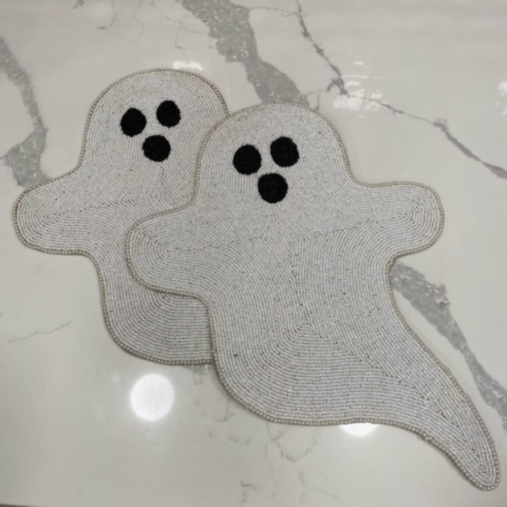 Set of 2 - Beaded Ghost Charger - NWT